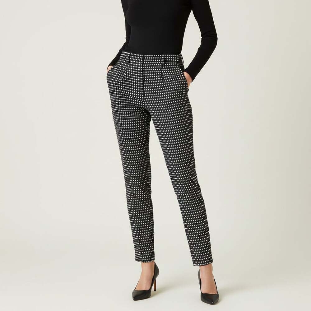 Kate Spade New York Polka Dot Slim Ankle Pants Black White Size 4 Lined